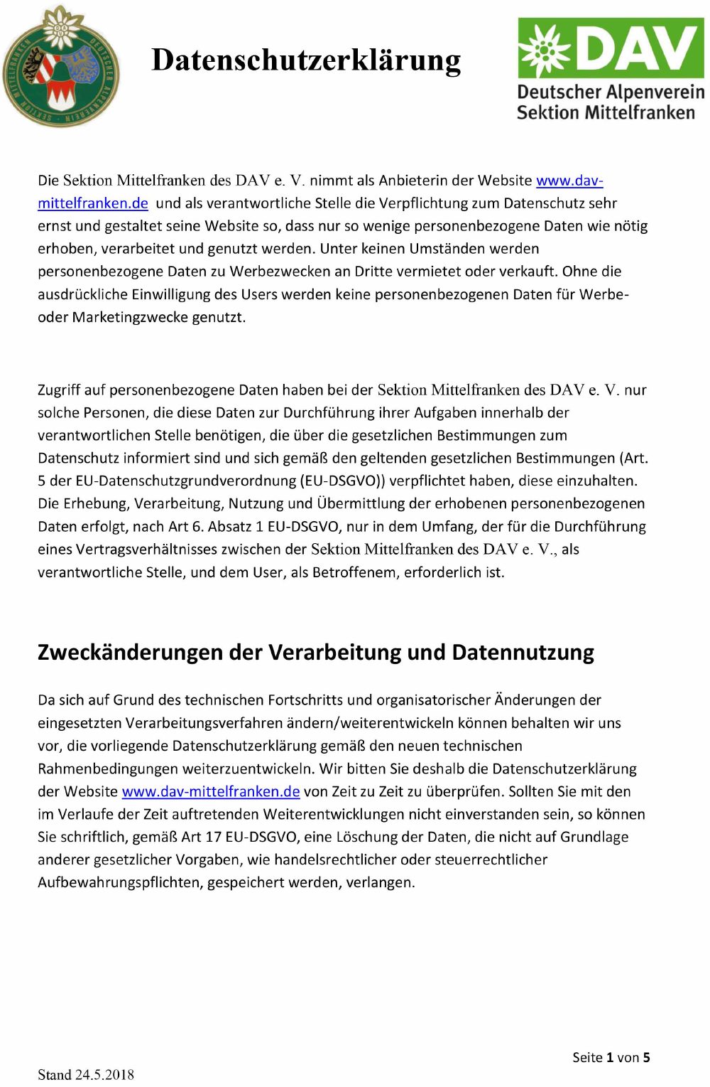 2018 05 24 Datenschutzerklaerung 1