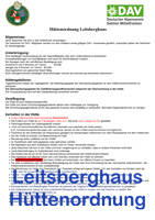 Hüttenordnung Leitsberghaus